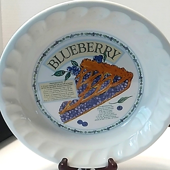 Golden Pie Other - Golden Pie Ceramic Pie Plate "Blueberry " w/Recipe